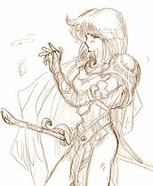隻腕の女剣士、ズモウ・アダリー。レイピアの名手。
